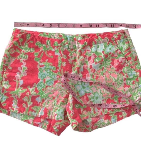 Lilly Pulitzer Southern Charm Pink Green Addie Shorts - Picture 4 of 8